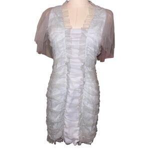 Elliatt Ruched Tulle Cocktail Special Occassion Dress Baby Blue Size Small